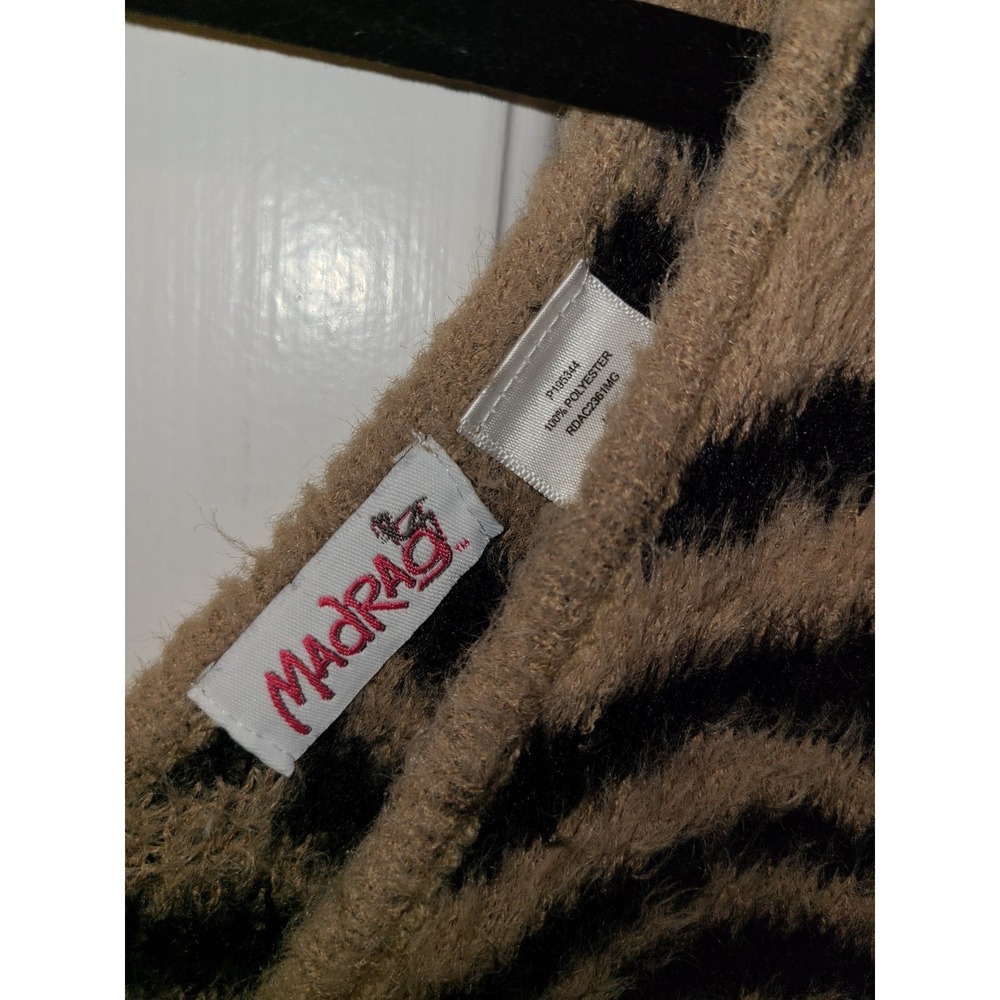 Madrag Sleeveless Fuzzy Knit Zebra Animal Print Bodycon Sweater Dress Sm - Picture 9 of 9